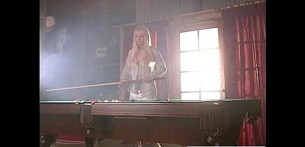  Hot blonde writhing on pool table